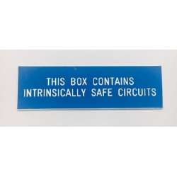 Juction Box Tag "THIS BOX CONTAINS INTRINSICALLY SAFE CIRCUITS"